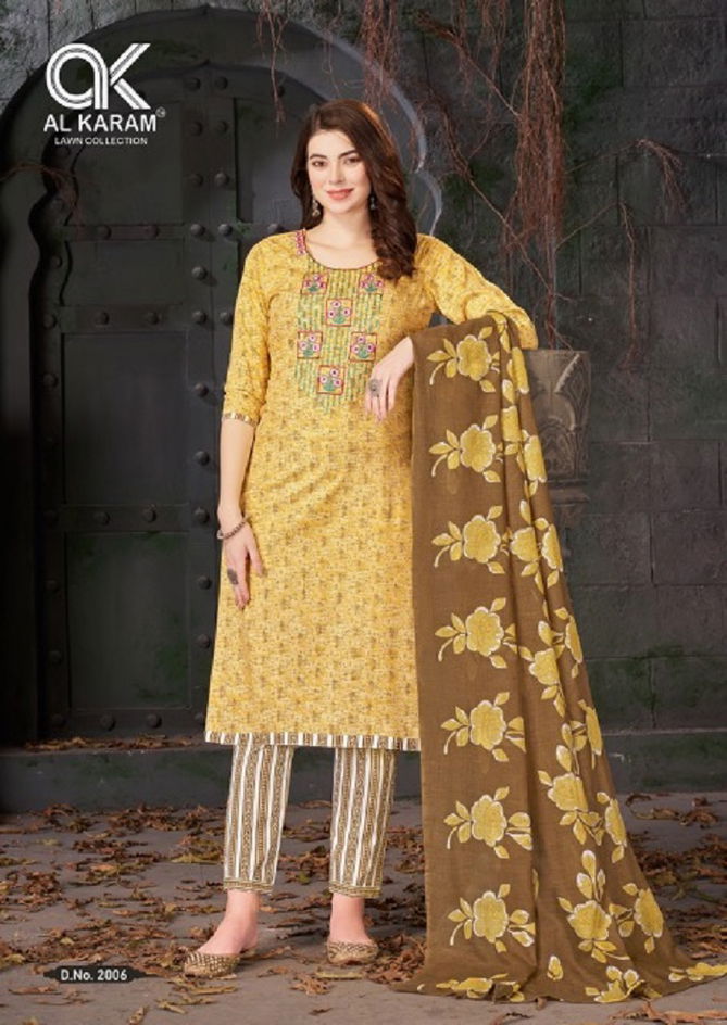 Al Karam Heritage 2 Embroidery Cotton Dress Material Wholesalers In Delhi
